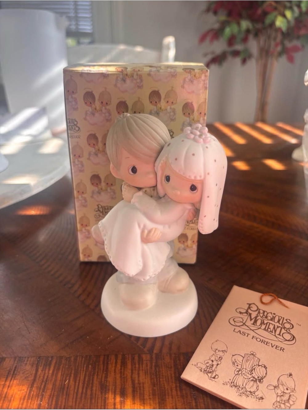 Precious Moments Wedding Couple Figurine - Pink & Cream